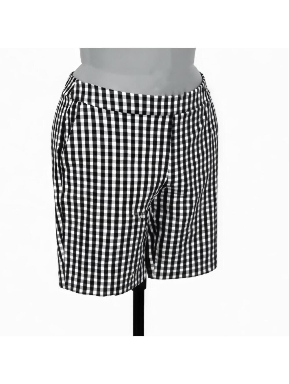 Time and Tru Black and White Plaid Bermuda Shorts (L 12-14) - Picture 3 of 4
